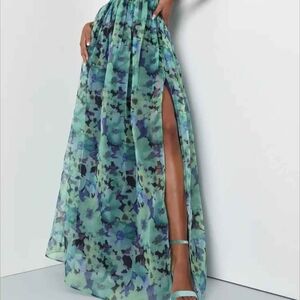 Floral Maxi Dress In Blue and Green